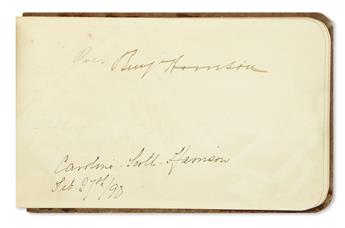 (POLITICS.) Autograph album kept by Congressman Robert Smalls, with signatures of Presidents Harrison and McKinley.